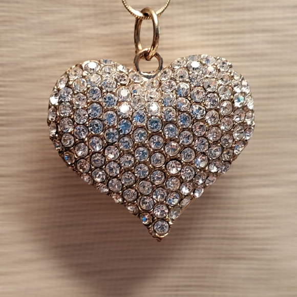 unknown Jewelry - Reversible Rhinestone Heart Necklace